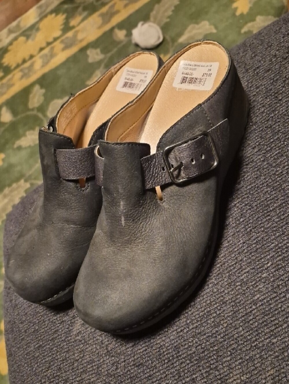 Dansko Black Leather Clogs with Buckle - Picture 3 of 11